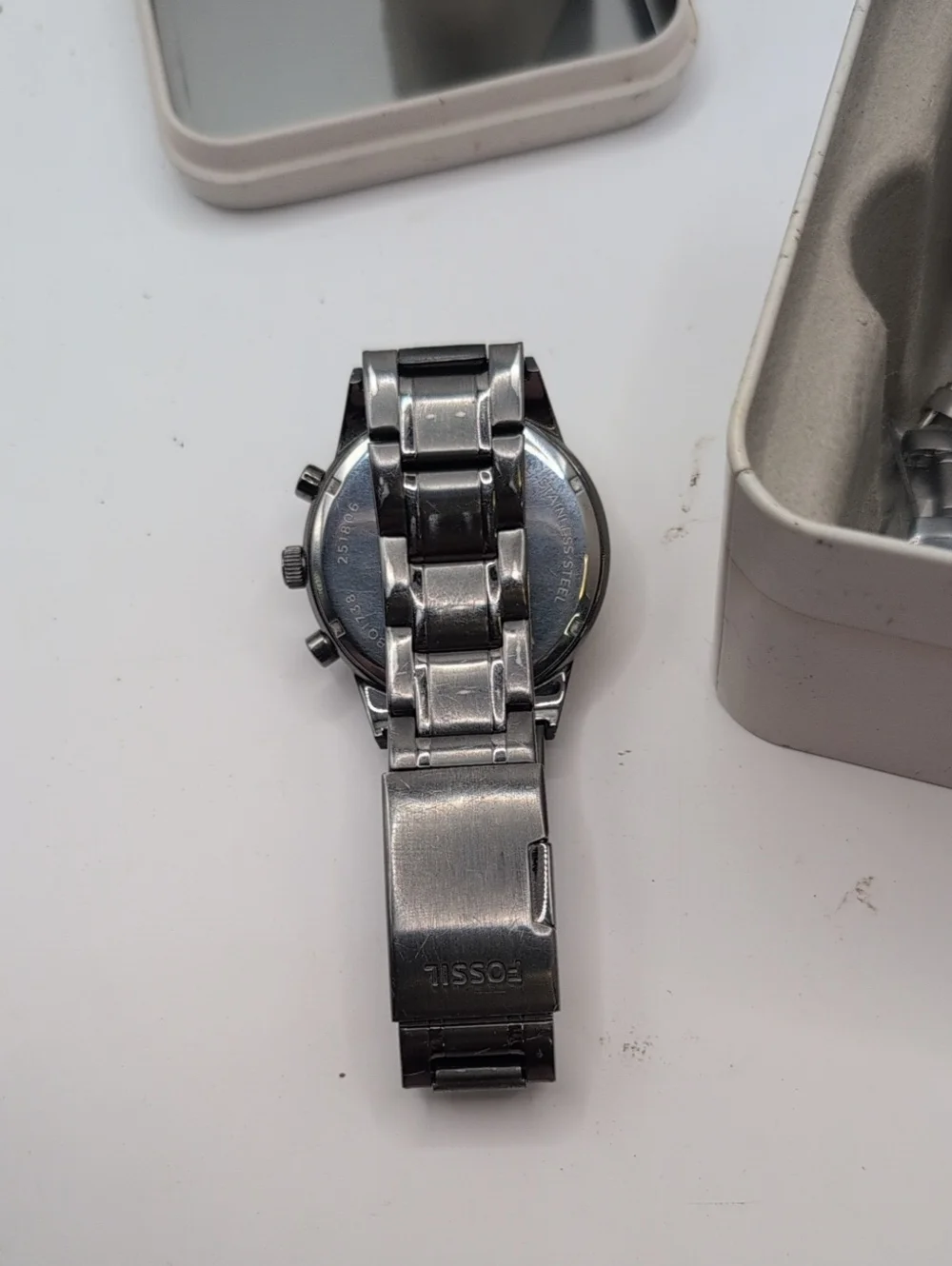 Fossil Flynn Chronograph Watch Men 22mm BQ1738 Blue Dial